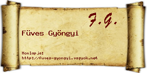 Füves Gyöngyi névjegykártya