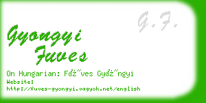 gyongyi fuves business card